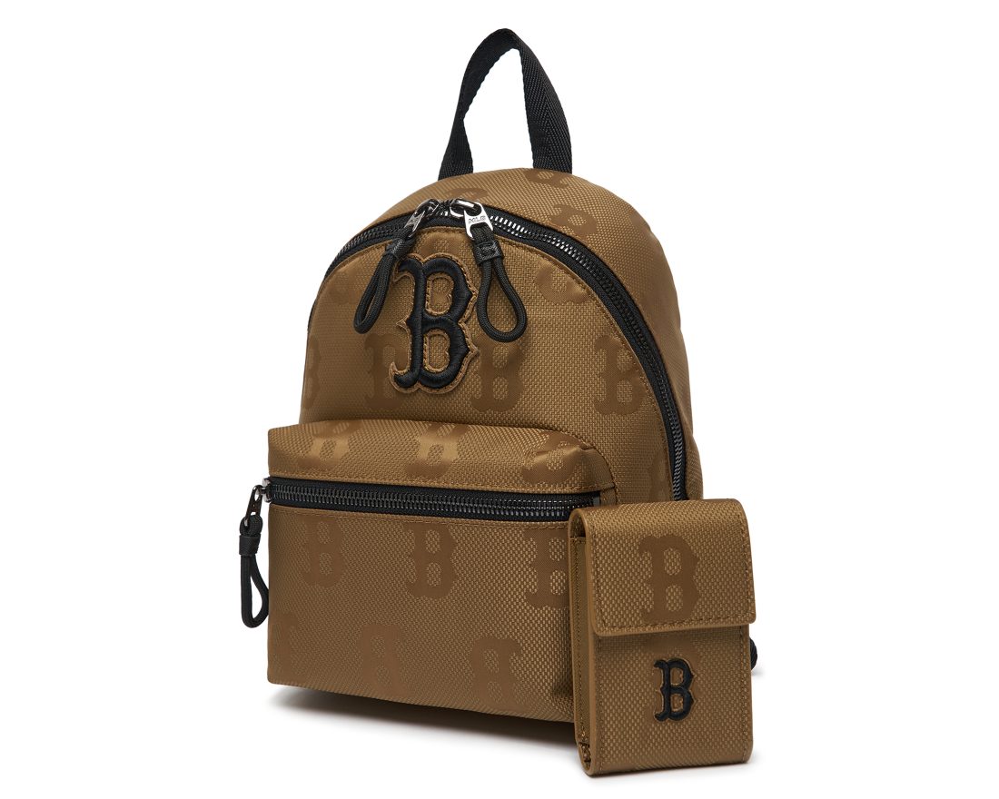 Balo MLB Monogram Nylon Jacquard Mini Backpack Boston Red Sox 3ABKS011N-43BGD