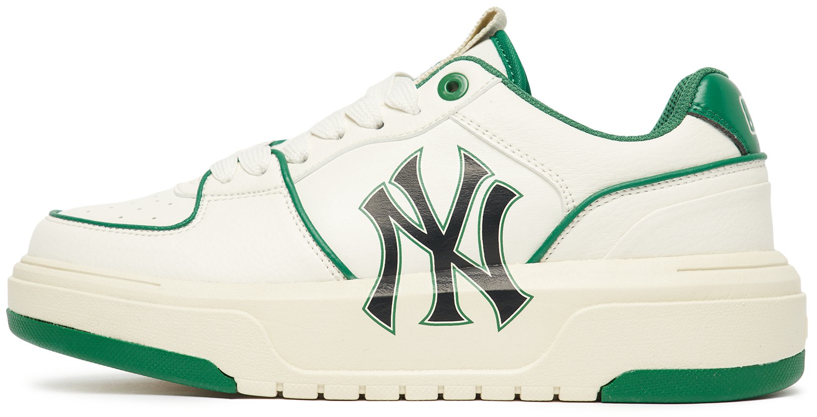 Giày MLB NY trắng chữ đen đế nâu Chuẩn Rep 11 Giá Cực Sốc