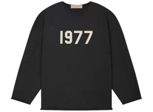 Áo Nỉ Essentials - Black Raw Edge '1977' Sweater