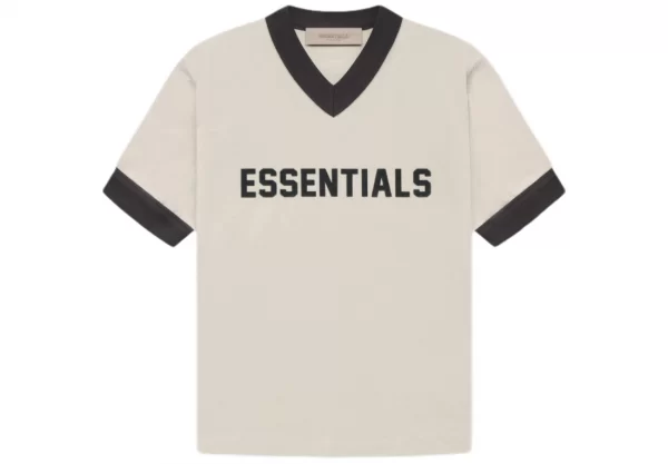 Áo Thun Essentials - Kids Beige V-Neck T-Shirt