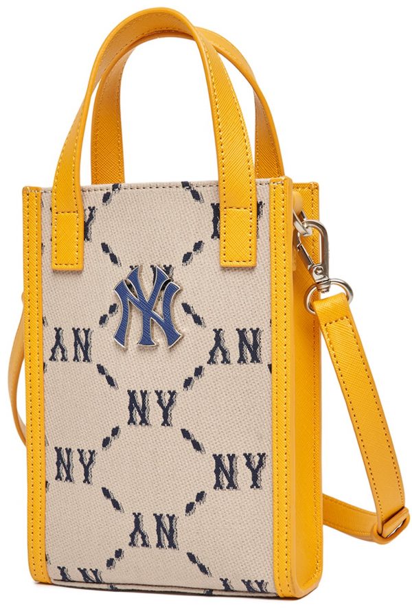 Túi Đeo Chéo MLB Monogram Diamond Jacquard Handphone Cross Bag New York Yankees Yellow 3ACRH012N-50BGS