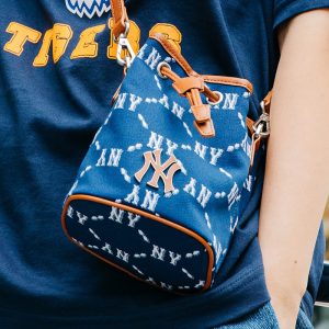 Túi Đeo Chéo MLB Monogram Diamond Jacquard Mini Bucket Bag New York Yankees Blue 3ABMS022N-50NYL