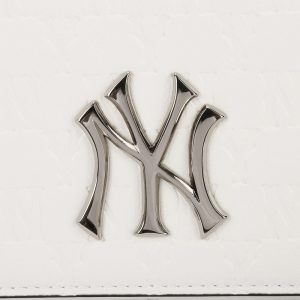 Túi MLB Monogram Hoodie Bag NY Yankees White 32BGPB111-50I