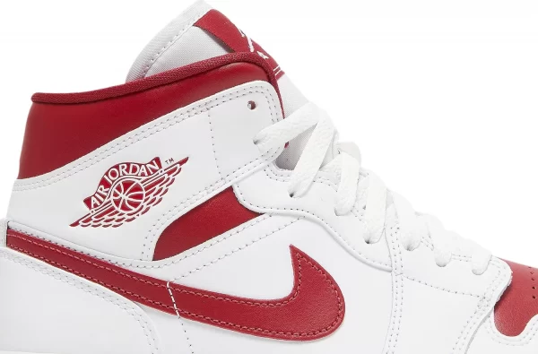Giày Nike Wmns Air Jordan 1 Mid 'White Pomegranate' BQ6472-161