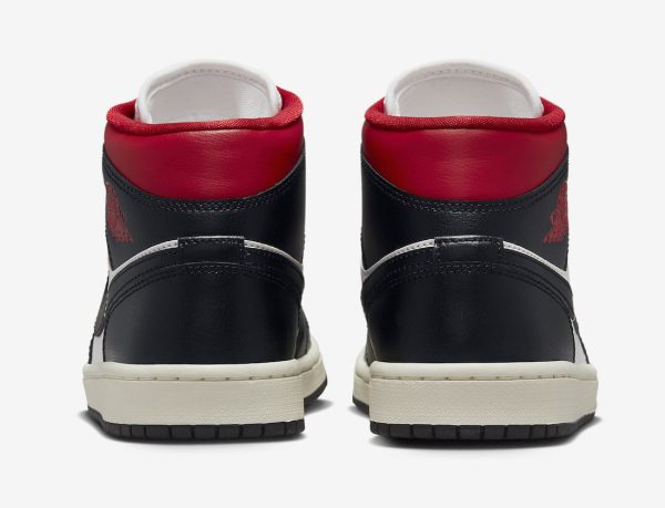 Giày Nike Wmns Air Jordan 1 Mid 'Black Sail Gym Red' BQ6472-061